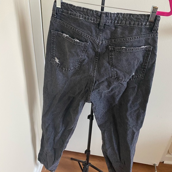 ZARA Ripped MOM Jeans in Anthracite Grey - Picture 5 of 6